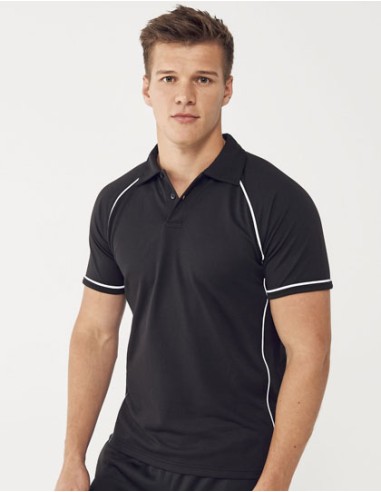 FIN-LV370-Mens Piped Performance Polo